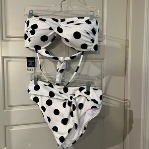 Bar III Black and White Polka Dot Bikini